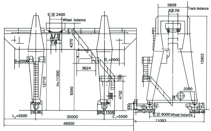 20T35m雙梁電磁門式起重機(jī)