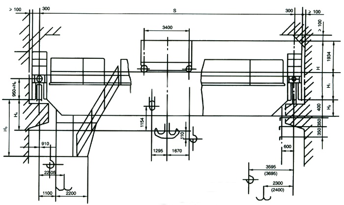 QD100/20噸雙梁吊鉤橋式起重機技術(shù)參數(shù)